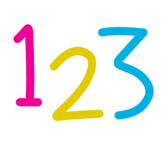 123 rounded numbers.1th 2nd 3rd vector