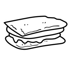 Grilled Cheese Sandwich Icon on White Background - Simple Vector Illustration