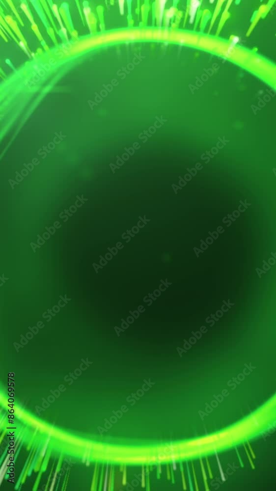 Poster green bright background . motion . bright neon - burning lines in animation shimmer with different c
