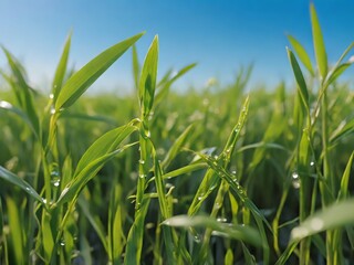 Obraz premium Golden rice in a wide rice field in the morning at sunrise