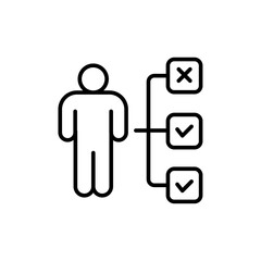 Job recruitment outline icons, minimalist vector illustration ,simple transparent graphic element .Isolated on white background