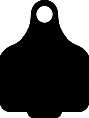 Cow Tag icon Ear tag sign beefs symbol or logo flat sign, Black identification label element for domestic farm animals livestock. isolated on transparent background, earmark mockups for livestock.
