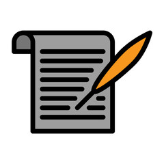 document icon color or logo illustration outline black style	