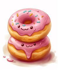 Cute sprinkles pink donut