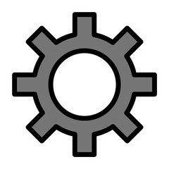 gear icon color or logo illustration outline black style	