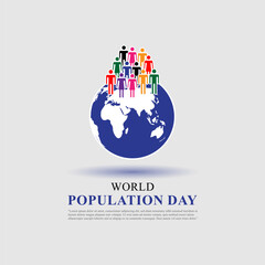 Vector illustration of World Population Day social media feed template