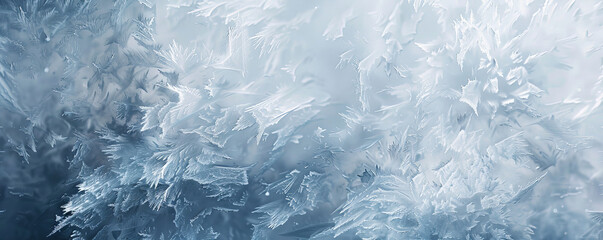 Fototapeta premium Ice background featuring a mix of snow and ice, with a texture that combines fluffy snowflakes and solid ice crystals. The palette is dominated by white, with hints of blue and gray.