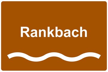 Illustration eines Namensschildes für den Fluss 