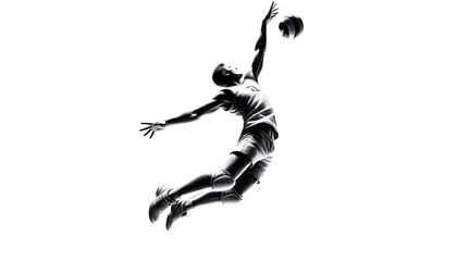 Obraz premium Shadow of a volleyball player