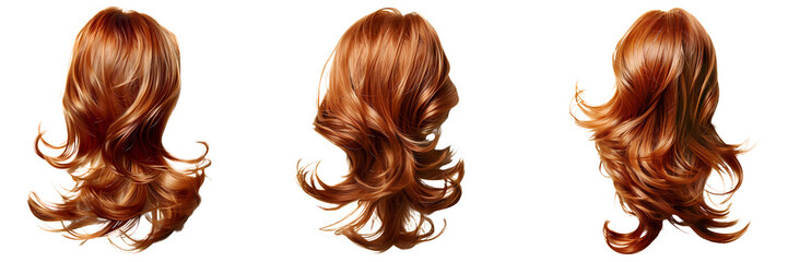 Naklejka premium set of brown hair isolated on a white or transparent background
