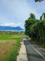 Road to the sea landscape view background