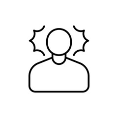 Headache outline icons, minimalist vector illustration ,simple transparent graphic element .Isolated on white background