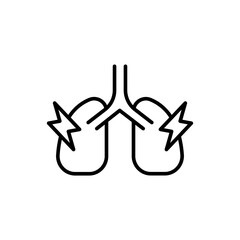 Lung disease outline icons, minimalist vector illustration ,simple transparent graphic element .Isolated on white background