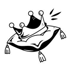 A hand drawn icon of crown pillow