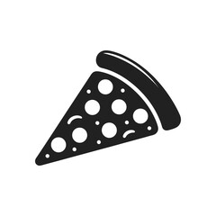 Stylized Pizza Slice Vector with Pepperoni and Melting Cheese - Great for Menu Graphics, Food Icons, and Restaurant Logos