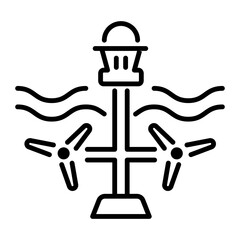 An outline style icon of tidal energy 