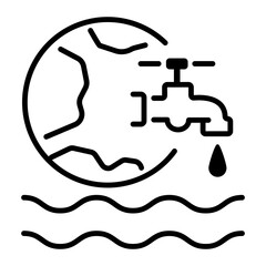 An outline style icon of water conservation 