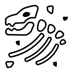 Line style icon of dinosaur fossils 