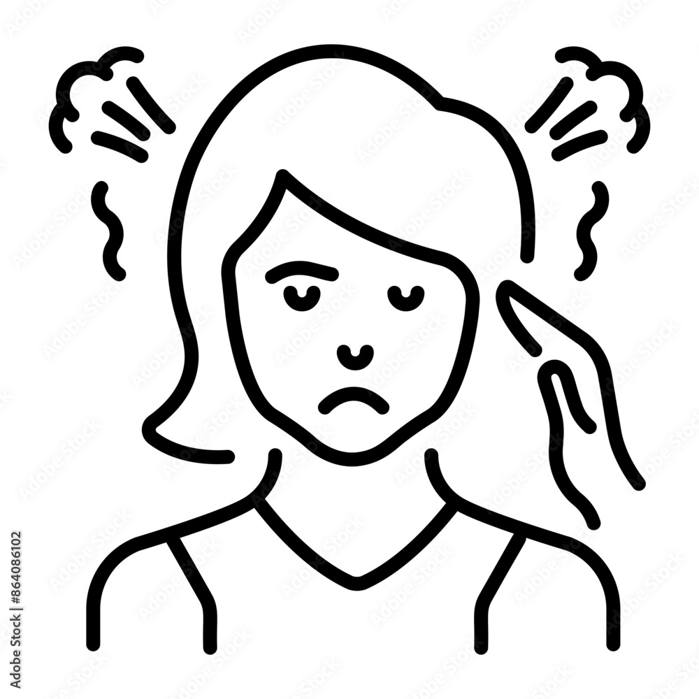 Canvas Prints line style icon denoting a person with stress