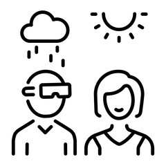 Fototapeta premium A line style icon of seasonal depression 