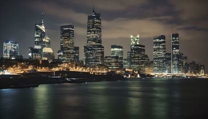 Obraz premium city skyline at night