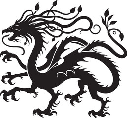 Hydra silhouette vector style design   black color . white color background