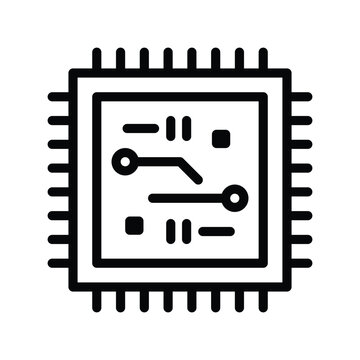 Ai chip vector icon
