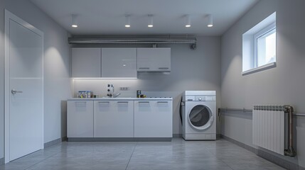 Modern Laundry Room with Washing Machine