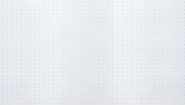 white paper texture with tiny blue dots in a grid pattern, traditional dotted notebook page, sketchbook.