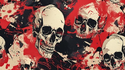 Grunge Skulls and Splatter Art