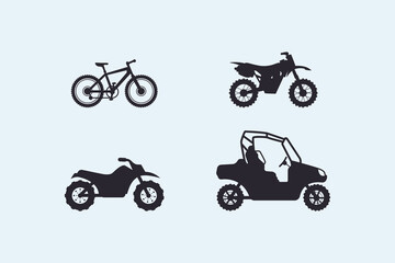 Two wheeler and four wheeler silhouette black vector icons © DesignedbyShahbaz