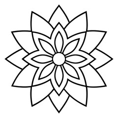 Black Mandala Line Art Vector Design

