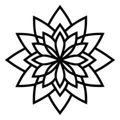 Obraz premium Black Mandala Line Art Vector Design