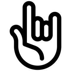 Obraz premium Hand horns. Editable stroke vector icon.