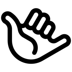 Hang loose. Editable stroke vector icon.