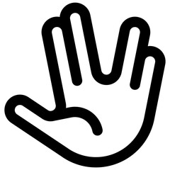 Live long and prosper. Editable stroke vector icon.