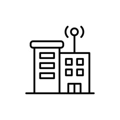 Radio station outline icons, minimalist vector illustration ,simple transparent graphic element .Isolated on white background