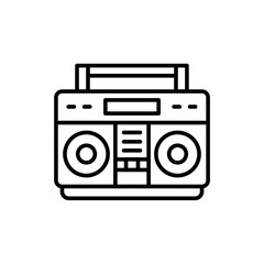 Boombox outline icons, minimalist vector illustration ,simple transparent graphic element .Isolated on white background