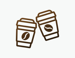 Coffee cups minimal vector illustration