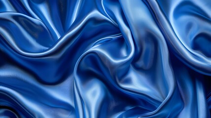 Obraz premium Abstract blue silk background, elegant silk texture, 3d silk texture