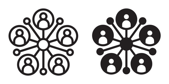 Stakeholder editable stroke and solid web icon set. Stakeholder icon vector illustration.