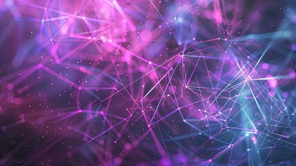 gray and purple background with abstract lines and colors, in the style of intertwined networks, technology-based art, line and dot work