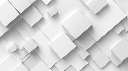 Fototapeta premium Modern and stylish 2d background, featuring square shapes, dynamic composition. Smooth gradients. subtle white on white with a professional finish