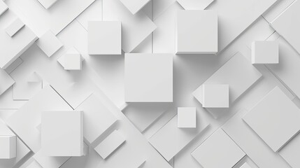 Obraz premium Modern and stylish 2d background, featuring square shapes, dynamic composition. Smooth gradients. subtle white on white with a professional finish