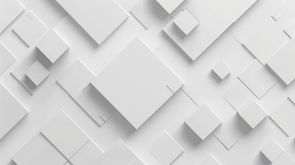 Modern and stylish 2d background, featuring square shapes, dynamic composition. Smooth gradients. subtle white on white with a professional finish