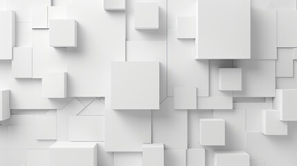 Modern and stylish 2d background, featuring square shapes, dynamic composition. Smooth gradients. subtle white on white with a professional finish