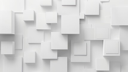Modern and stylish 2d background, featuring square shapes, dynamic composition. Smooth gradients. subtle white on white with a professional finish