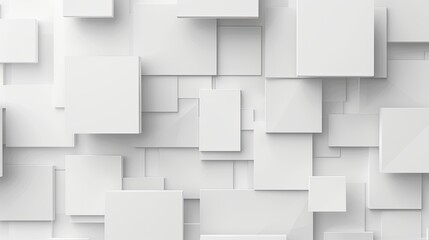 Modern and stylish 2d background, featuring square shapes, dynamic composition. Smooth gradients. subtle white on white with a professional finish