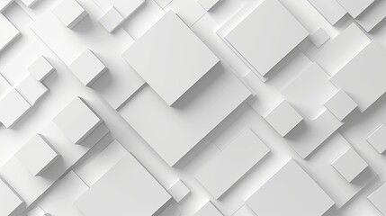 Modern and stylish 2d background, featuring square shapes, dynamic composition. Smooth gradients. subtle white on white with a professional finish