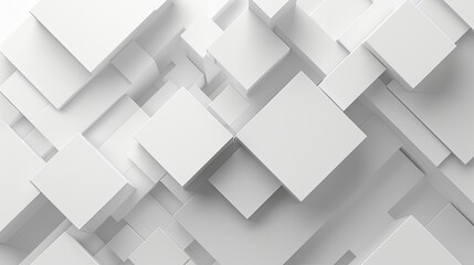 Modern and stylish 2d background, featuring square shapes, dynamic composition. Smooth gradients. subtle white on white with a professional finish